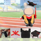 Handmade Clothes for 17cm Doll - Knitting Wool Dolls Graduation Gown Set - Premium Handcrafted Crochet Dolls Outfit with Complete Accessories (No Doll)