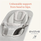 Ergobaby Evolve 3-in-1 Mesh Baby Bouncer Seat, Adjustable Multi-Position Infant Bouncer and Toddler Chair, Breathable Mesh, Converts from Newborn to Toddler - Grey