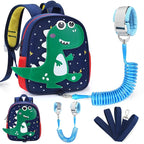 Accmor Toddler Backpack Leash with Anti Lost Wrist Link, Cute Dinosaur Kids Backpacks for Boys Aged 1-3, Mini Baby Bag Tether Walking Harness Wristband Keep Child Close Rope Rein for Travel Outdoor