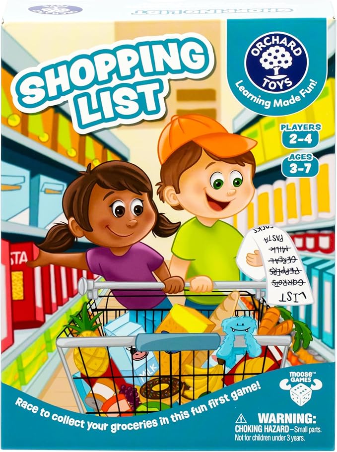 ORCHARD TOYS Shopping List Game - New Art Race to Collect Your Groceries in This Fun Memory Game, Age 3-7, 2-4 Players