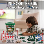 Liberty Imports Army Men Toy Soldiers Playset Bucket – WWII Action Figures with Military Vehicles, Accessories & Flags – Kids Imaginative Battle Toy Set (124 PCS - Soldiers + Mini Vehicles)