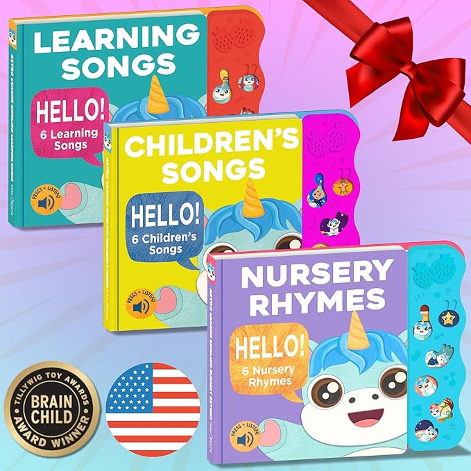 Nursery Rhymes: Musical Toys & Interactive Sound Book for Toddlers 1-3, Baby’s First Year Music Book Gift, Singing Book for 1 Year Old Toddler & Kids, Nursery Rhymes Musical Books & Educational Toy