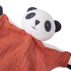 Organic Cotton Stuffed Animal Rattle Baby Toys, Organic Panda Cuddle Cloth & Organic Panda Activity Ring Plush Toy Set for Newborns Infant Boys Girls, 2 PCS