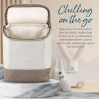 Itzy Ritzy Insulated Bottle Bag – Keeps Bottles Warm or Cool - Holds 3 Bottles & Features Interior Pocket for Ice Pack (Not Included), Vanilla Latte