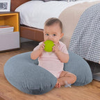 Nursing Pillow for Breastfeeding and Bottle Feeding Pillow, Support for Mom and Baby, with 2 Removable Machine Washable Cover, Ergonomic Breastfeeding Pillow (Blue)