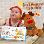 Musical Instruments Wooden for Kids 1-5 Year, Percussion Instruments Music Toy Set with Tambourine, Handbells, Clarinet, Sounder for Toddlers, Montessori Educational Toys for Baby (Natural Color)