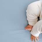 Newton Baby Mini Crib Sheets (2-Pack) | Organic Muslin Cotton, Ultra Breathable & Soft Baby Sheets, Machine Washable Baby Mattress Sheets, Fits Any Mini Sized Crib 24" x 38", Sky Blue