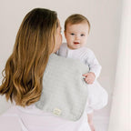 5-Pack Cotton Muslin Burp Cloths Baby Girls, Boys - Soft & Absorbent Spit Up Burp Rags, Large Muslin Towel, Cotton Wash Cloths for Babies, Newborn, Infant, No Shrink, Durable, Neutral (Nimbus)