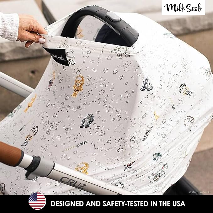Milk Snob ORIGINAL Star Wars 5-in-1 Cover, Little Galaxy, Added Privacy for Breastfeeding, Baby Car Seat, Carrier, Stroller, High Chair, Shopping Cart, Lounger Canopy - Newborn Essentials, Nursing Top