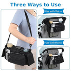 Accmor Universal Stroller Organizer with Insulated Cup Holder Detachable Phone Bag and Shoulder Strap,Stroller Bag Caddy Organizer Fits for Uppababy, Baby Jogger, Britax Strollers
