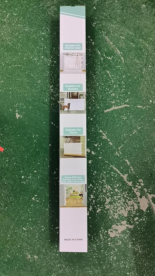 Retractable Baby Gate, Extra Wide Safety Kids or Pets Gate, 33” Tall, Extends to 55” Wide, Mesh Safety Dog Gate for Stairs, Indoor, Outdoor, Doorways, Hallways, Easy to Wipe(Grey)