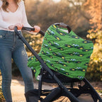 Binienty Baby Car Seat Cover for Boys Girls - Green Truck Multi Use Baby Nursing Scarf, Shopping Car/High Chair/Stroller Portector Decor