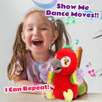 Cuteoy Talking Parrot Repeat What You Say Musical Stuffed Animal Shaking Singing Plush Toy Electric Interactive Animated Plushies for Kids Girls Boys Birthday