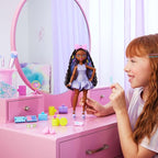 Barbie Dream GET Ready Brooklyn” Fashion Doll with Stylized Hair, Including Surprise Hair Accessories & 15+ Looks