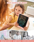 LCD Writing Tablet 10 Inch, Toys for 3 4 5 6 7 8 9 10 Year Old Boys Girls, Colorful Doodle Board Drawing Tablet, Gift for Boys Toddlers Age 3-12 Years, Memo Board, Drawing Pads with Lanyard (Pink)