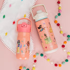 Zak Designs Harmony Disney Princess Kid Water Bottle for Travel or At Home, 14oz Recycled Stainless Steel is Leak-Proof When Closed and Vacuum Insulated (Ariel, Mulan, Moana, Cinderella)