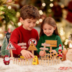 SUNBEAUTY Dollhouse Christmas Decorations Elf Door Kit Dollhouse Accessories with Miniature Christmas Tree Fairy Door Santa Claus Snowflake DIY Miniature House Kit Xmas Decor