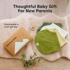 KeaBabies 4-Pack Baby Burp Cloths Baby Girl, Boy - Organic Cotton Burp Cloth, Extra Large, Absorbent, Soft Burping Cloths & Bibs Set for Babies, Newborn Burp Clothes, Thick Burp Rags (Palms)