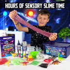 Original Stationery Dinosaur Galaxy Slime Kit for Boys - Multicolor Glow-in-The-Dark & Glitter Slime for Kids - DIY Craft & Birthday Gift