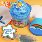 Rainbow Brite Scented Cloud Slime, Vanilla-Scented, Collectible Charm, White Iridescent Tinsel, & Reusable Container with Topper, Cute Stuff for Kids, Colorful Fidget Toys, Goody Bags Stuffers