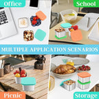 Stainless Steel Snack Containers for Kids,7.2oz Easy Open Leak Proof Reusable Snack Box Container with Lids,Small Lunch Containers for Meal Prep,School,Picnic and Travel-3Pack