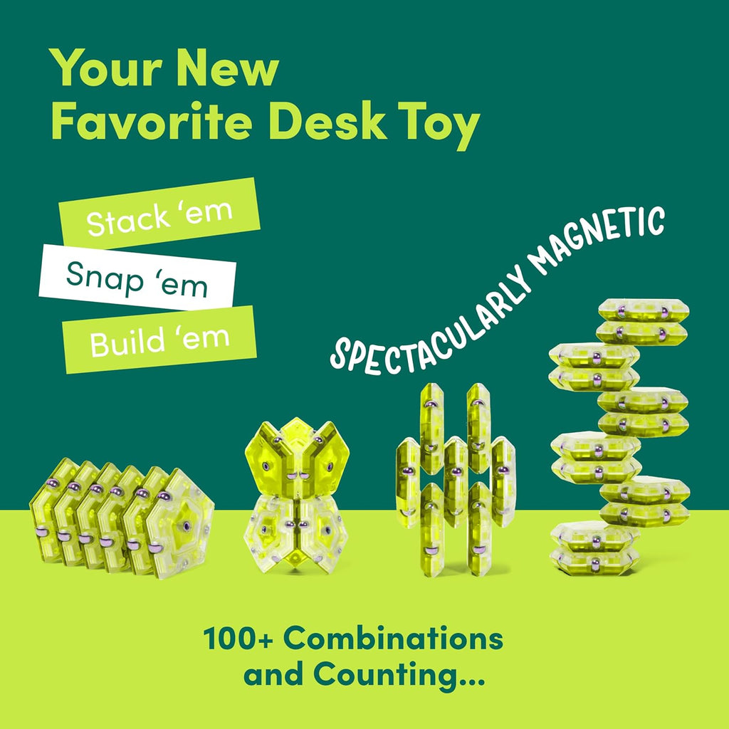 Speks Geode Sphere Magnetic Fidget Toy for Adults | Quiet Adult Sensory Toy for Stress Relief & Anxiety, Office Desk Toy & Top Gadget Gift Idea | Peridot, 12-Piece Set