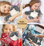 Gray Tabby Cat Stuffed Animals, Microwavable Stuffed Animal Adorable Fluffy Cat Plush for Warmth & Comfort, Heatable & Coolable Lavender Scent Cat Toys, Cute Soft Plushies Cat Gifts for Kids & Adults