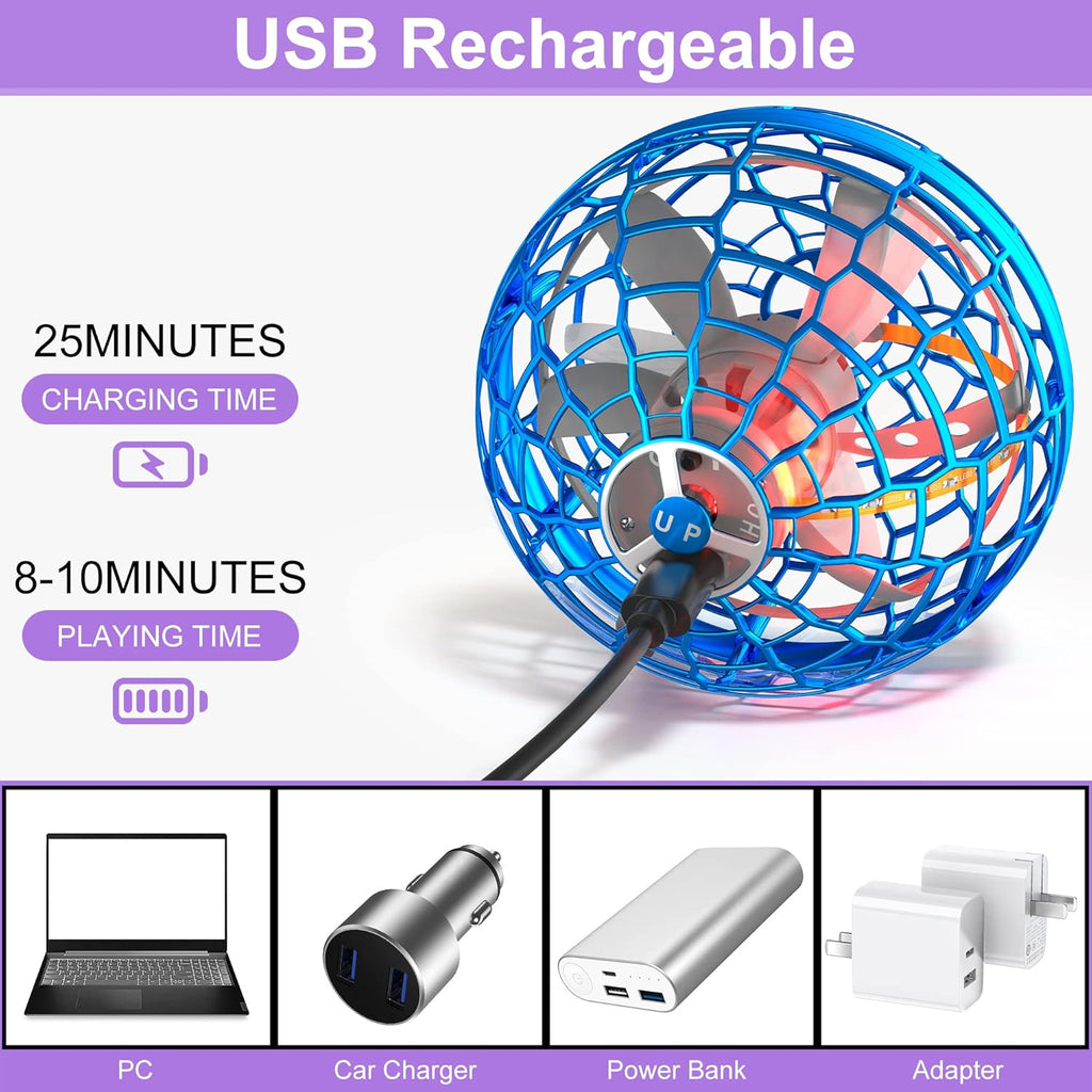 Flying Orb Ball Toys, Galaxy Ball Boomerang Ball Fidget Spinner, Cosmic Globe Toy for Indoor Outdoor, Gift for 6 7 8 9 10+ Year Old Boys Girls Teens - Blue