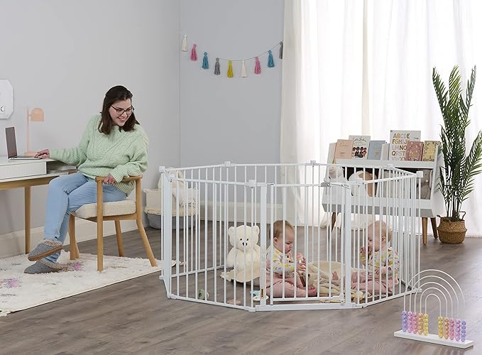 Regalo 194-Inch Super Wide Adjustable Baby Gate and Play Yard, 2-in-1, Bonus Kit, 4 Count (Pack of 1)