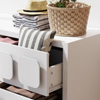 Anbuy White Baby Dresser for Bedroom, Dresser for Baby with 6 Drawers, Storage and Organization Unit with Square Handles, for Nursery, Kids