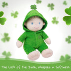 June Garden 12" Sweet Dolly Clover - Plush Baby Doll for Birth and Up - Saint Patrick's Day Edition