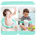 Baby Bath Seats for Babies 6 Months & Up, Infant Bath Chair for Newborn Sitting Up, Non-Slip Toddler Bath Tub Seat with Suction Cups & Soft Cushion for Shower, Compact Toddler Bathtub Seat, Aqua