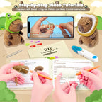 Capybara Crochet Kit for Beginners, 2PCS Capybara with Frog and Bread Hats Crochet Animal Kit with Step-by-Step Video Tutorials, Starters Crocheting Kits, Stuffed Animals Knitting Kit for Kids Adults