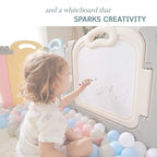 Fortella Cloud Castle Foldable Playpen, Baby Safety Play Yard with Whiteboard and Activity Wall, Indoors or Outdoors (Multicolor 14 Panel)