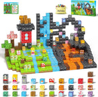 Axirata 208 PCS Magn-etic Building Blocks, Magn-etic Block Building Cubes Set for Kids Toddlers Ages 3+, STEM Sensory Toys Mag-net Tiles Birthday Gifts for Boys and Girls Age 3 4 5 6 7 8 9 10 11 12+