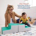 ECR4Kids SoftZone Junior Mix n' Match Step, Beginner Playset, Emerald, 2-Pack