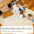 Lillefolk Baby Play Mat for Floor – 6x6ft Beige | Soft Non Toxic Premium EVA Foam Tiles for Tummy Time, Crawling & Playroom – Waterproof for Hard Floors Mat for Babies & Toddlers (9 Tiles)