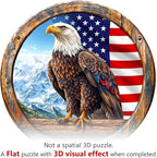 KAAYEE Wooden Puzzles for Adults, 3D Vision Effect Bald Eagle Wooden Jigsaw Puzzle Unique Shape Wood Puzzle Adult, 3D Effect Flat Puzzle Birthday Gifts Family Game (XL-17.3 * 17.3 in-450pcs)