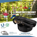 Slsy 60FT Ninja Warrior Obstacle Course with 10 Obstacles, Ninja Slackline Kit for Kids, Durable Playset Equipment for Boys & Girls with Monkey Bar, Swing, Climbing Ladder & Net