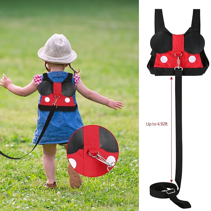 Backpack Leash for Toddlers 1–4 – Cute & Adjustable Toddler Safety Harness Leash for Baby Boys and Girls, Perfect for Disney Trips, Airports, Parks, Zoos & Crowded Places