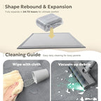 Ultra Soft 1.3" Thick Baby Play Mat for Floor, Large Velvet 50x50 Playpen Mat, Baby-Safe & Non-Slip Tummy Time Mat, Crawling Mat for Babies, Toddlers, Infants, Kids, Easy Care, 50"x50", Gray