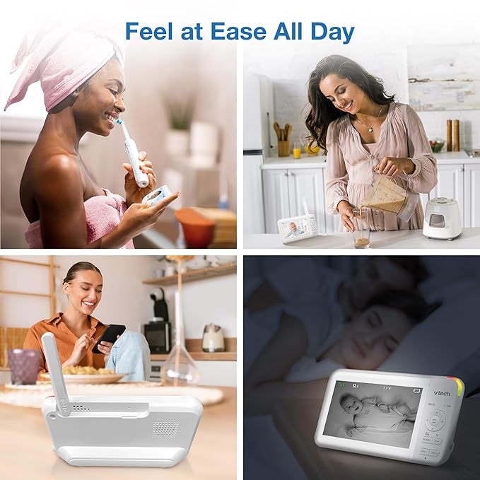 VTech Video Baby Monitor with 5" LCD Screen, Up to 17Hrs Video & 31Hrs Audio Battery Life, Night Vision, 1000ft Range, Pan-Tilt-Zoom, Lullabies, Soothing Sounds, Temperature Sensor, No WiFi: 924W