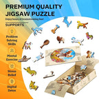 Jigfoxy Wooden Puzzles for Adults, Running Puppy Wood Puzzles Adult, Unique Animal Shape Wooden Jigsaw Puzzles for Adults, Birthday Gifts for Puzzle Lovers, Family, Friend (S-8 * 8.3in-108pcs)