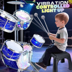 Kids Drum Sets for 2-5, Toddler Drum Set Ages 1-3, Junior Mini Jazz Full Size Small Band Rock Drums Making Kit Toys Percussion Musical Instrument Rhythm Beat Play Sets for Toddlers Boys Girls