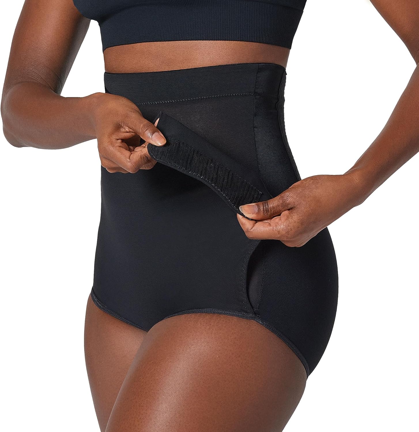 High Waisted Post Surgical Firm Compression Underwear with Adjustable Belly Wrap - Tummy Control Shapewear Girdle for Women