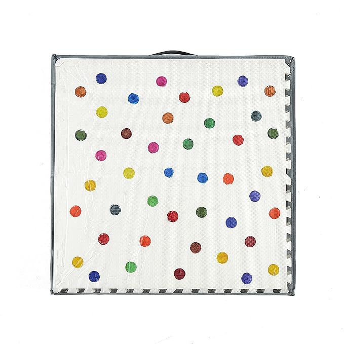Yay Mats Stylish Extra Large Baby Play Mat. Soft, Thick, Non-Toxic Foam Covers 6 ft x 4 ft. Expandable Tiles with Edges Infants and Kids Playmat Tummy Time Mat (Cassia Polka Dot)