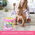 Baby Girl Toys 12 Months, Musical Rotating Light Up Infant Toys Tummy Time for Infant 12-18 Months, Crawling Learning Toys Birthday Gifts for Baby 1 2 3 Years Old