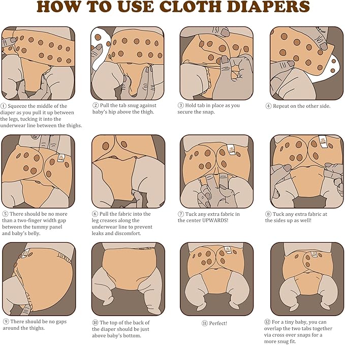 Mama Koala 3.0 Cloth Diapers for Babies, 6 Pack One Size Washable and Reusable Pocket Diapers for Newborns and Toddlers (Rainbow and Love)