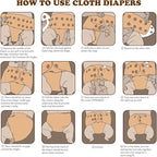 Mama Koala 3.0 Cloth Diapers for Babies, 6 Pack One Size Washable and Reusable Pocket Diapers for Newborns and Toddlers (Peace & Love)