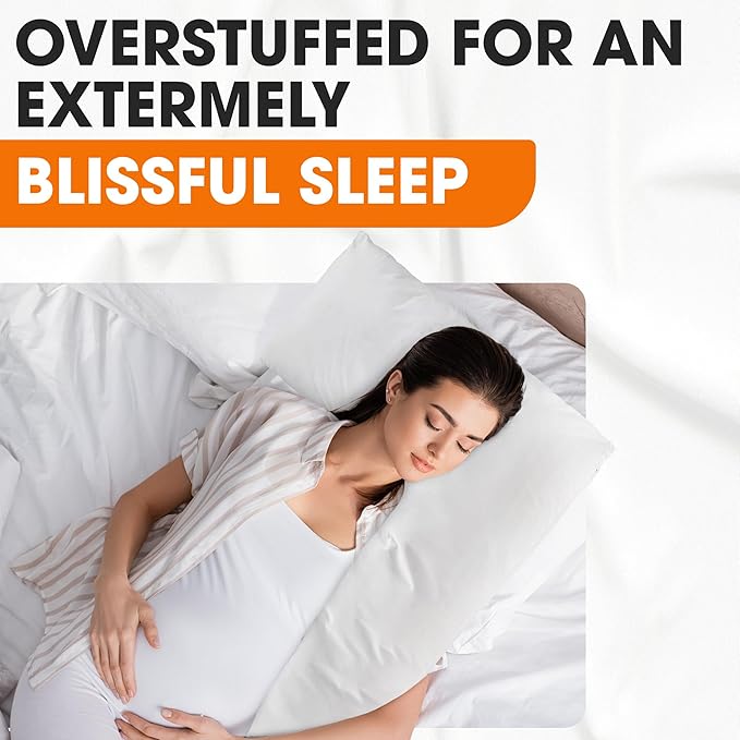 Cheer Collection L Shaped Pillow - Pregnancy Body Pillow - Maternity Pillow for Pregnant Women - Snuggle Pillow for Adults - Body Pillow for Side Sleeper - J Pillow Full Body Support for Side Sleeping